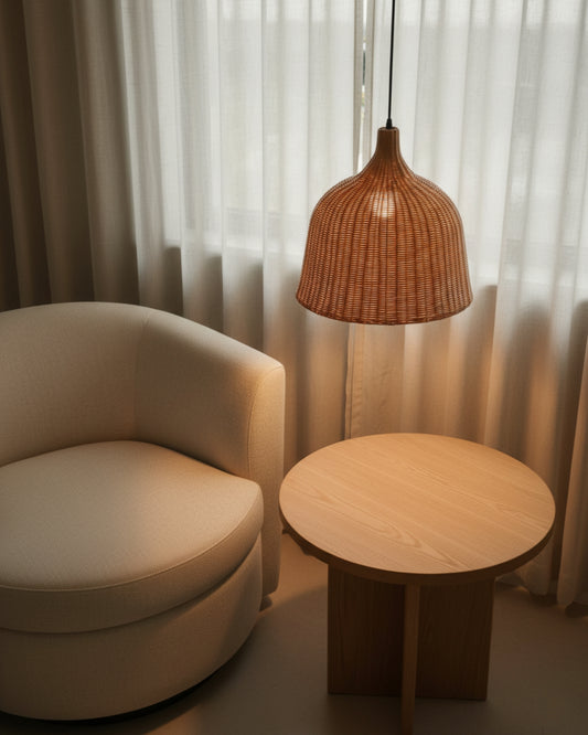 Rattan Pendant Light – Handmade Lighting – Kitchen Island & Dining Room