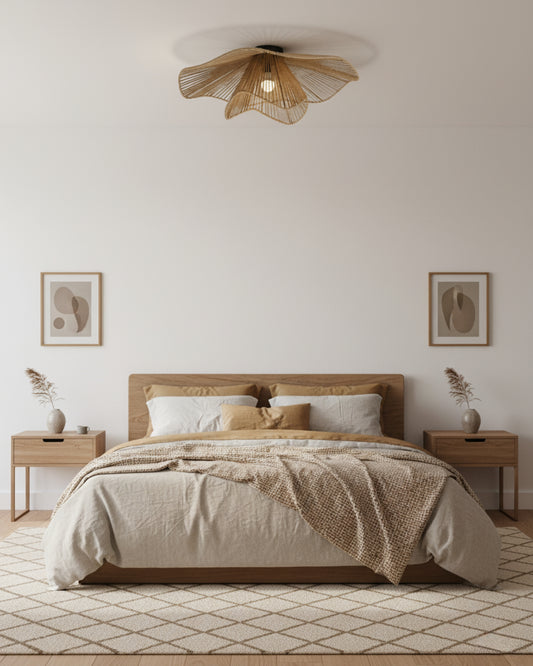 Ceiling Light – Handwoven Linen Rope Light – Entryway Light