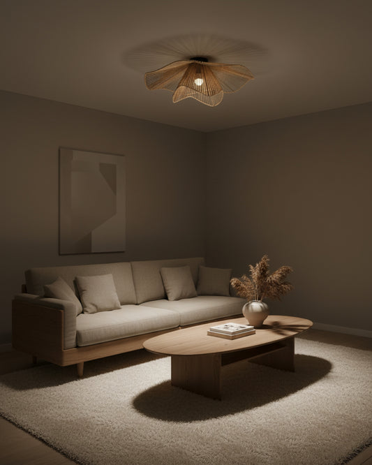 Ceiling Light – Handwoven Linen Rope Light – Entryway Light