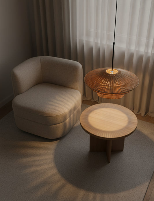 Bamboo Pendant Light – Rattan Shade for Bedroom, Kitchen Island & Dining